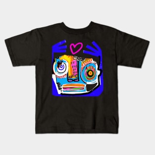 LOVE CRAZY FACE HEART Kids T-Shirt